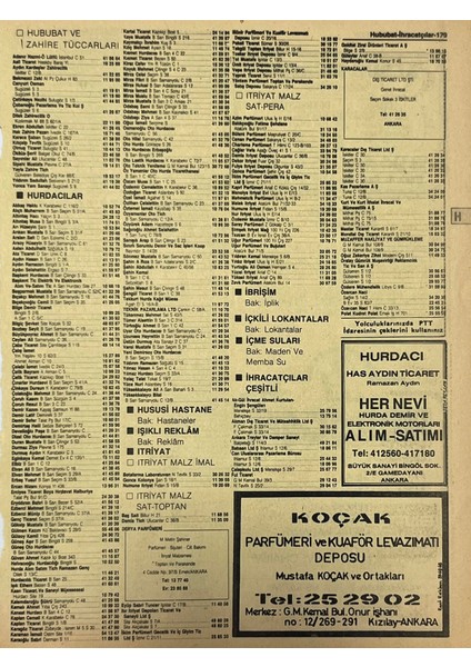 Ankara 1986 Meslek Reklam Ilanı Efemera S179