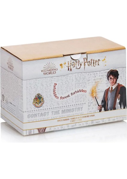 Harry Potter Baskılı Pipetli Bardak 2'li