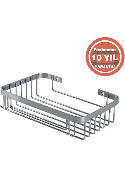 P10-028 Paslanmaz Çelik Taci 23X15 cm Şampuanlık Köşe Süngerlik