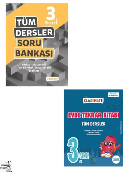 Tudem Yayınları 3. Sınıf Tüm Dersler Soru Bankası, Okyanus 3. Sınıf Tüm Dersler Evde Tekrar Kitabı Set