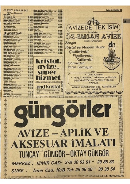 Ankara 1986 Meslek Reklam Ilanı Efemera S39