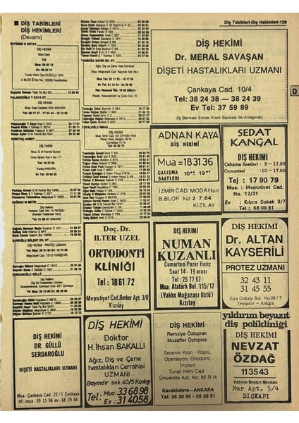 Ankara 1986 Meslek Reklam Ilanı Efemera S129