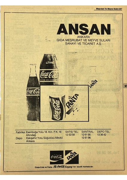 Ankara 1986 Meslek Reklam Ilanı Efemera S287