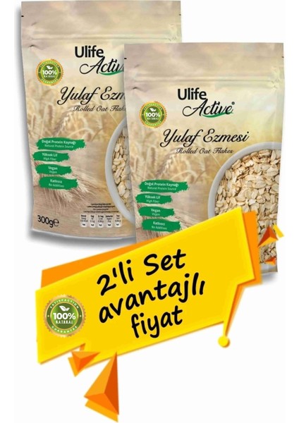 Active Katkısız Natural Yulaf Ezmesi 300 G - 2 Adet