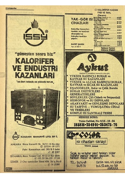 Ankara 1986 Meslek Reklam Ilanı Efemera S213 fiyatları