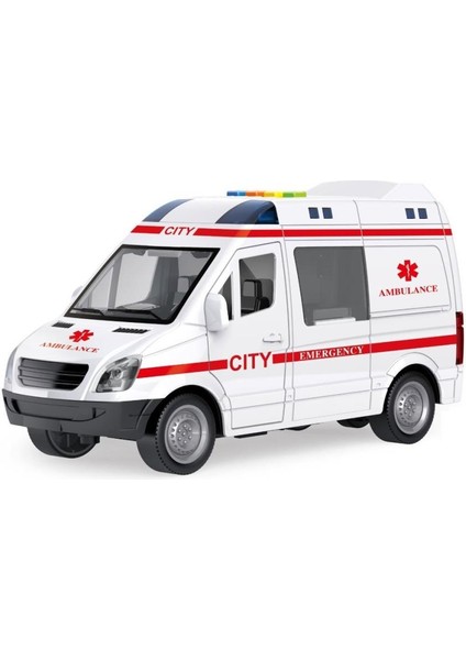 WY590E-F 1:16 Sürtmeli Sesli Işıklı Ambulans / Polis Arabası