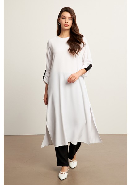 Afra Tunik Pantolon Takım - Beyaz