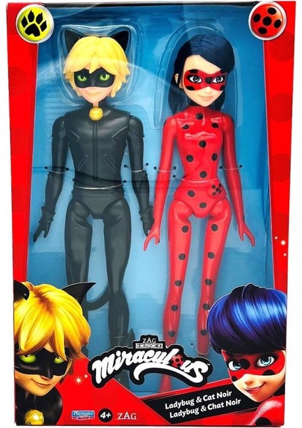 MRA67000 Miraculous 26 cm Ladybug ve Cat Noir - 50275