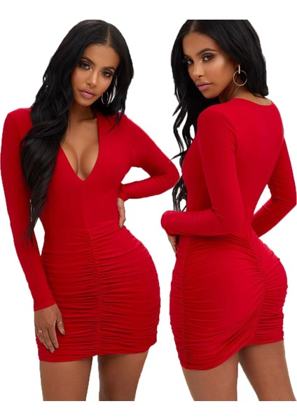 Modlive Mini Dekolteli Elbise