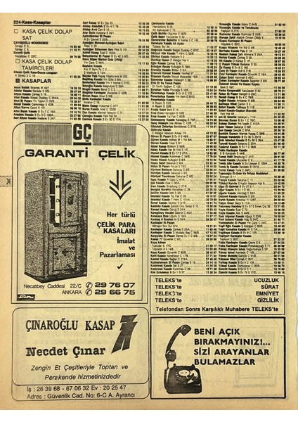 Ankara 1986 Meslek Reklam Ilanı Efemera S223 fiyatları