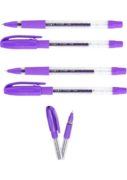 Glitter Simli Jel Kalem Vıolet 1 mm 4 Adet