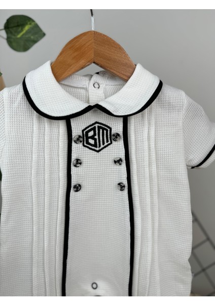 Bm Nakışlı Düğmeli Lüx Kalite Alttan Çıtçıtlı Tulum