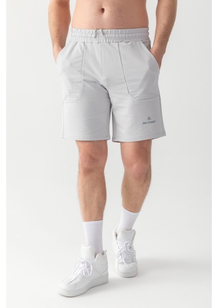 Essential Regular Fit Şort Gri