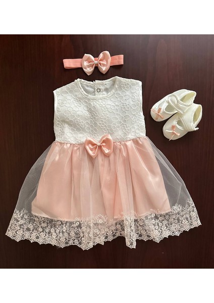 Kız Bebek Mevlüt Takımı Tütülü Güpürlü Elbise Baby Shower Doğum Günü Özel Gün Set 4 Parça