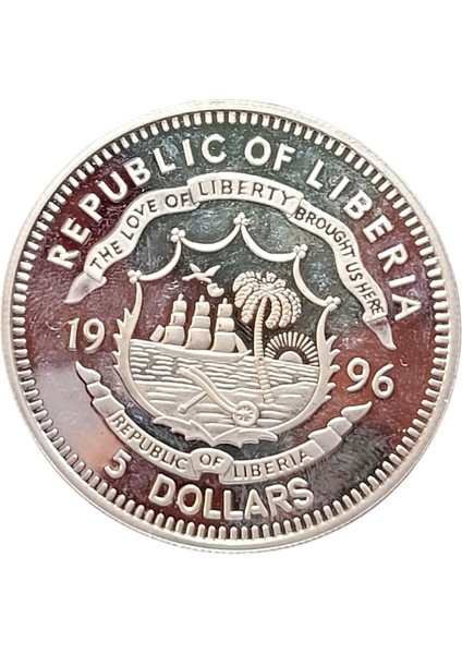 Liberia Marine Life Protection 5dollar 1996 Silver * Sertifikasız fiyatları
