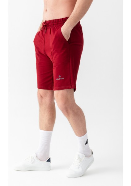 Essential Regular Fit Şort Bordo