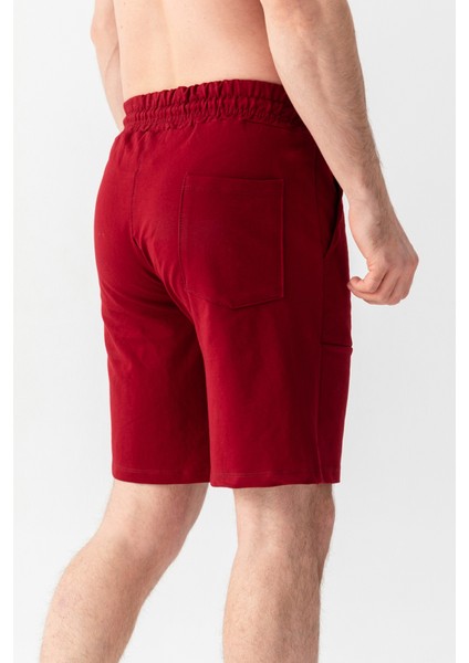 Essential Regular Fit Şort Bordo