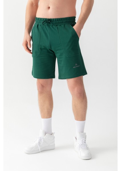 Essential Regular Fit Şort Nefti Yeşili