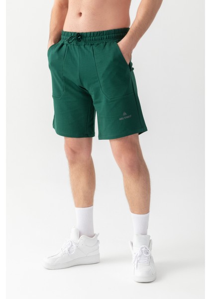 Essential Regular Fit Şort Nefti Yeşili