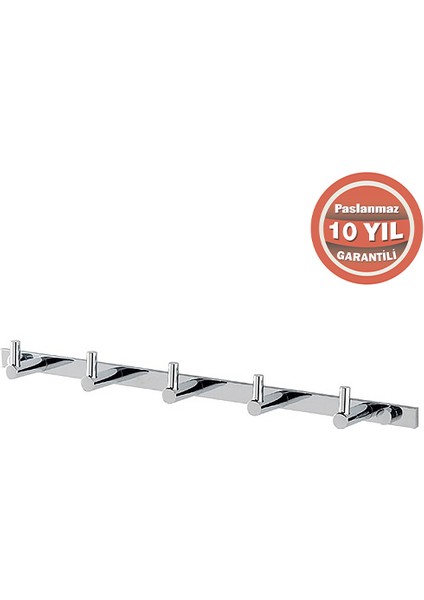 MS10-061 Paslanmaz Pirinç Mercan 5'li Askılık Havluluk Banyo Askısı