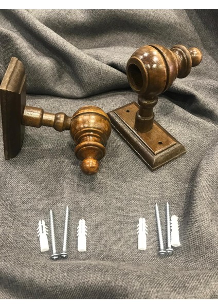 Rustik Ayak Başlık Perde Askı Ayağı Rustik Başlığı Ahşap Model Meşe Ceviz Beyaz Siyah Krem Antrasit modelleri