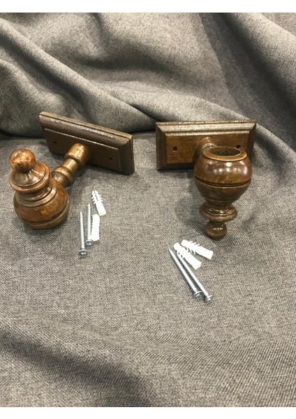 Rustik Ayak Başlık Perde Askı Ayağı Rustik Başlığı Ahşap Model Meşe Ceviz Beyaz Siyah Krem Antrasit fırsatları