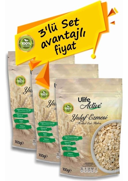 Active Katkısız Natural Yulaf Ezmesi 300 G- 3 Adet