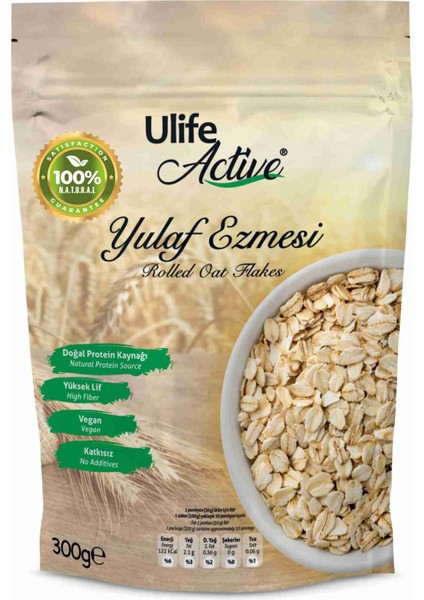 Active Katkısız Natural Yulaf Ezmesi 300 G- 3 Adet