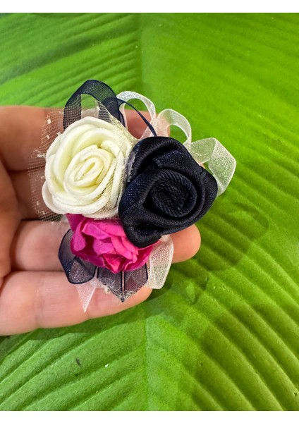 5x4 cm Renkli Çiçekli Iğneli Broş Yaka Iğnesi
