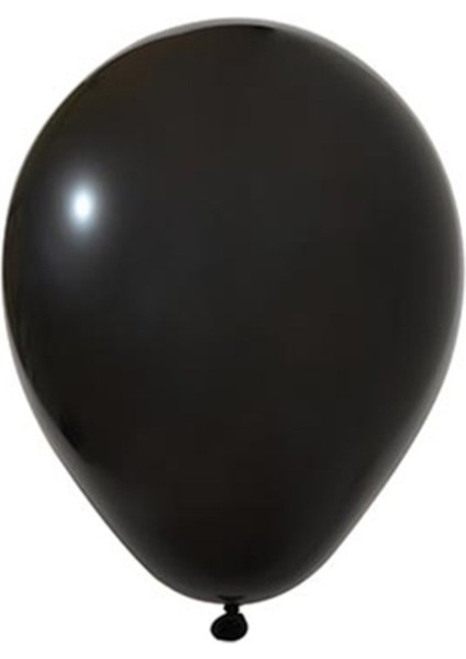 Siyah 10 Adet Helyum Uyumlu Balon+Siyah Balon Doğum Günü Parti Süsleme Helyum Uyumlu