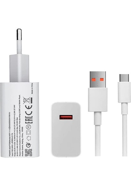 Xiaomi Uyumlu Type C 33w Hızlı Şarj Cihazı Şarj Aleti Kablo + Adaptör Hızlı Turbo Şarj Aleti 5a