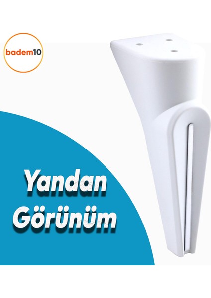 Nota Mobilya Kanepe Sehpa Tv Ünitesi Koltuk Ayağı Baza Ayakları Yükseltici Beyaz Gümüş Krom 19 cm modelleri