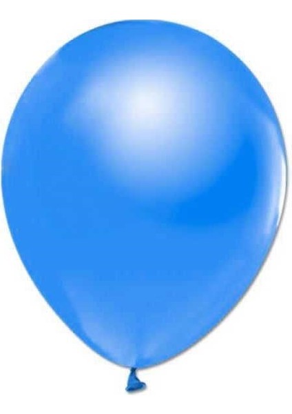 Mavi 10 Adet metalik Helyum Uyumlu Mavi Balon+Mavi Parlak Balon Doğum Günü Parti Süsleme Helyum Uyumlu