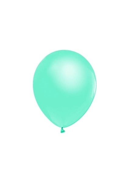 Su Yeşili 10 Adet Helyum Uyumlu Metalik Balon+Su Yeşili Balon Doğum Günü Parti Süsleme Helyum Uyumlu