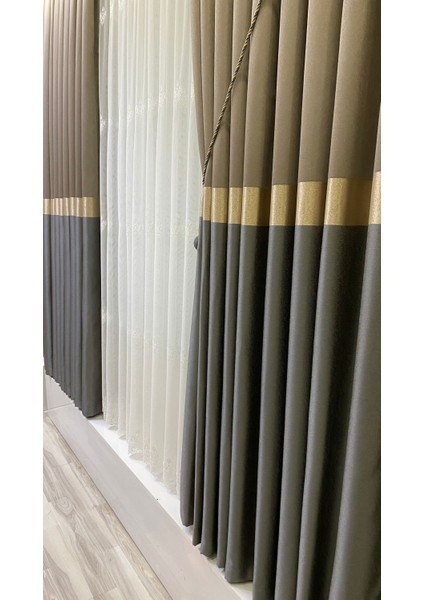 Pano Fon Perde Sütlü Kahve Açık Antrasit (Tek Kanat) modelleri