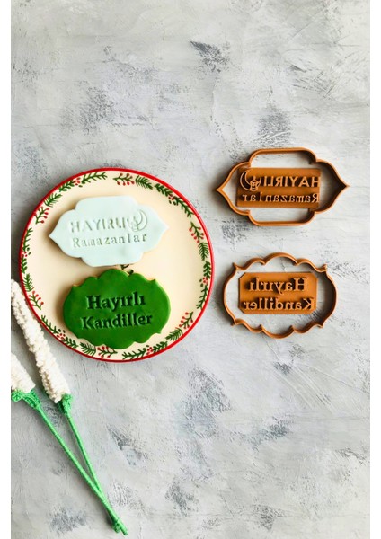 Hayırlı Kandiller ve Hayırlı Ramazanlar Yazılı Hamur Şekillendirici Kalıplar