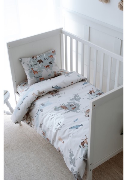 Hayvan Haritası Park Yatak Bebek Nevresim Takımı (80X120) - Animal Map modelleri