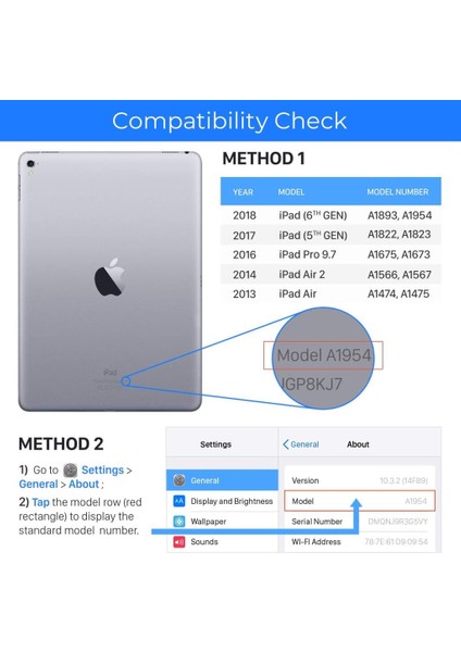 Apple iPad 5. Nesil 6. Nesil Air 1/2 Pro 9.7inç Kılıf Kablosuz Dönebilen Klavyeli Kılıf Keyboard (Air 5/4 Değildir)
