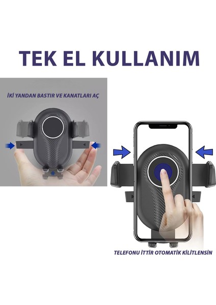 NR82 Araç İçi Havalandırma Telefon Tutucu Kancalı