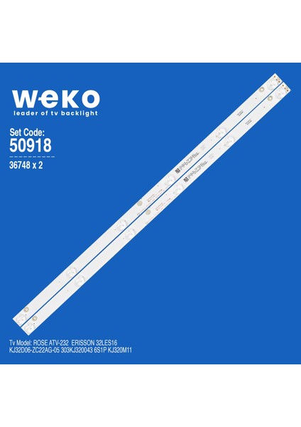 WKSET-5918 36748X2 KJ32D06-ZC22AG-05 303KJ320043 2 Adet LED Bar 6V