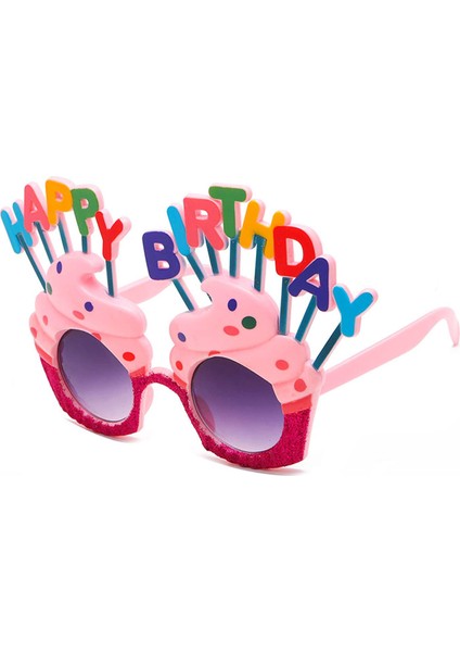 Ece Store Happy Birthday Yazılı Pembe Fuşya Renk Parti Gözlüğü 12X7 cm