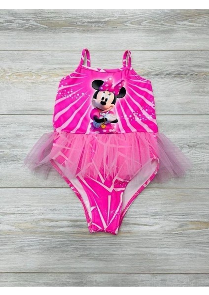 Kız Çocuk Minnie Mouse Tütü Etekli Mayo