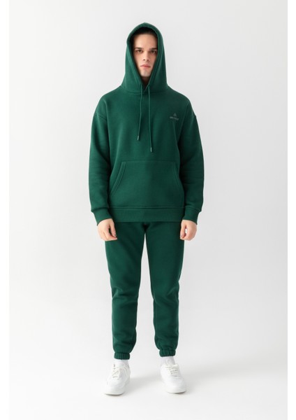Essential Oversize Kapüşonlu Sweatshirt Nefti Yeşili