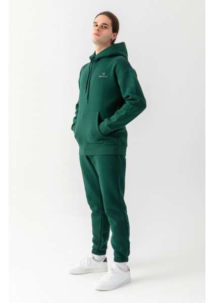 Essential Oversize Kapüşonlu Sweatshirt Nefti Yeşili