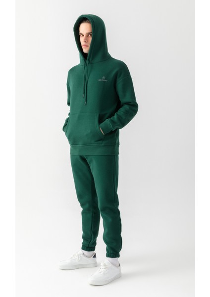 Essential Oversize Kapüşonlu Sweatshirt Nefti Yeşili