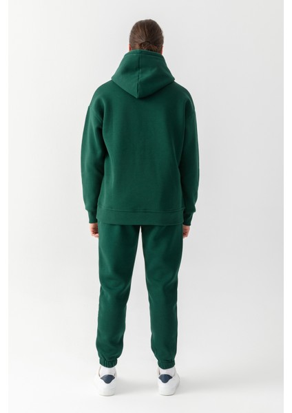 Essential Oversize Kapüşonlu Sweatshirt Nefti Yeşili