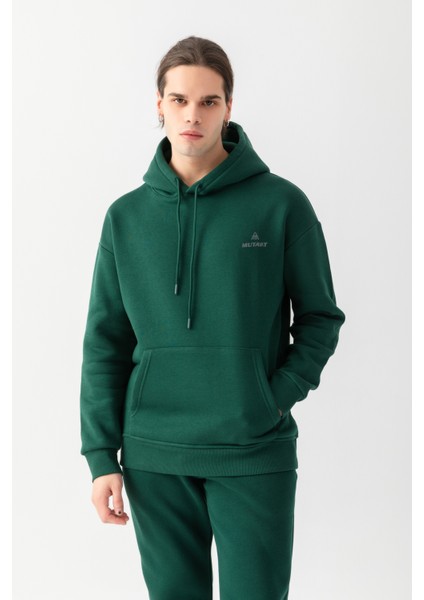 Essential Oversize Kapüşonlu Sweatshirt Nefti Yeşili