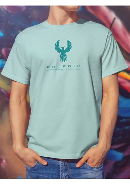Unisex Tişört, Tarih Ve Antik Sevenler Için, Achaemenid Seri : “Feniks Kuşu” (Phoenix Bird - Simorgh)