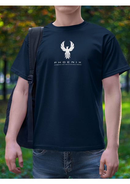 Unisex Tişört, Tarih Ve Antik Sevenler Için, Achaemenid Seri : “Feniks Kuşu” (Phoenix Bird - Simorgh)