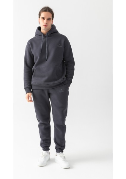 Essential Oversize Kapüşonlu Sweatshirt Füme